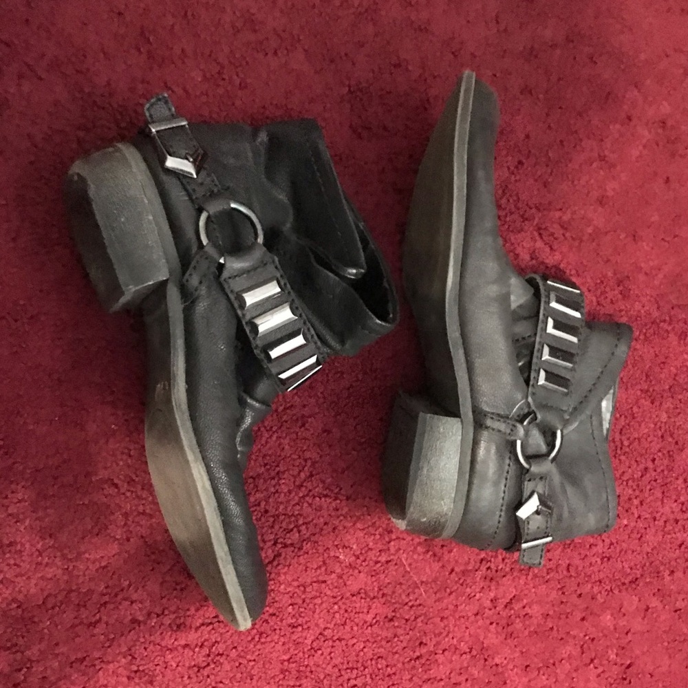 Free People Moto Leather Booties Black